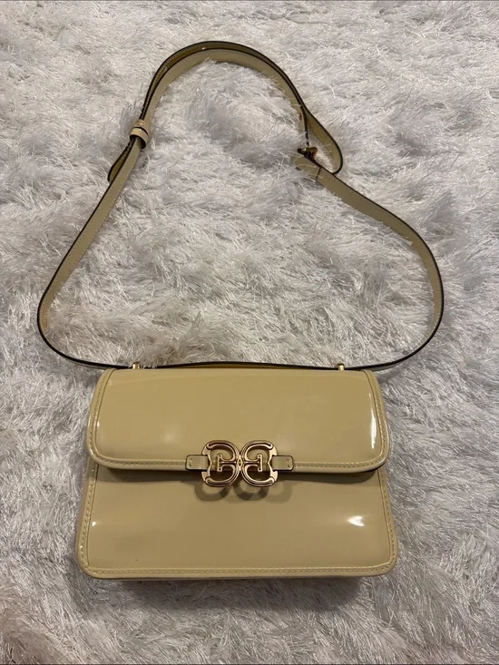 SAM EDELMAN Patent Leather Crossbody Shoulder Bag in Butter Yellow USED ONCE
