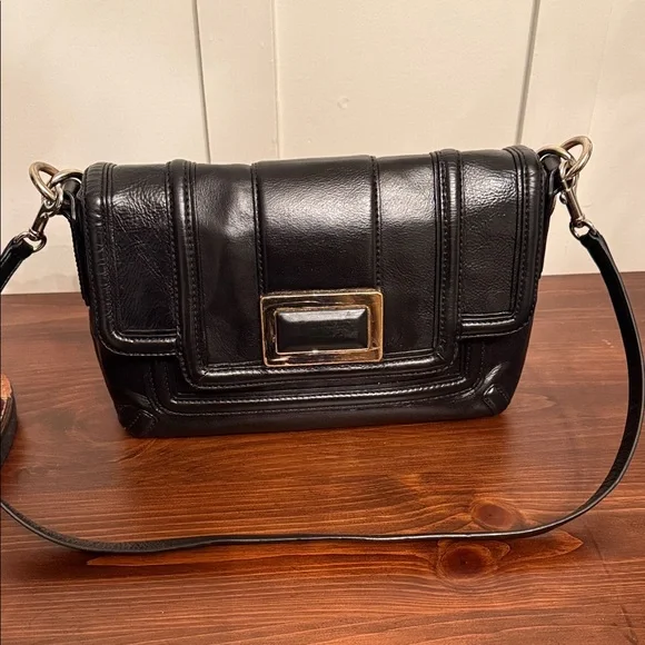 Vintage Banana Republic Black Leather Shoulder Bag Y2K Minimalist Chic