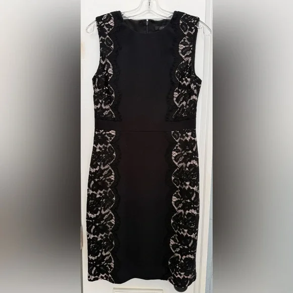 J.Crew Black Lace Panel Sheath Dress – Size 6