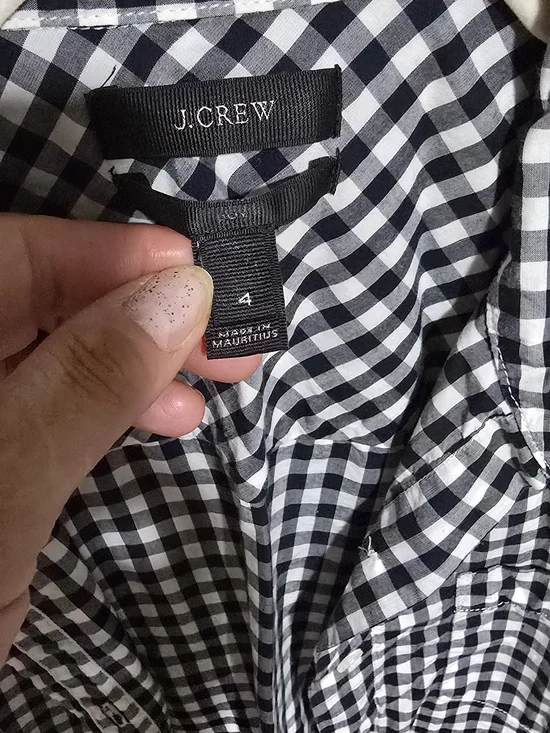 J.Crew Black & White Gingham Button-Up