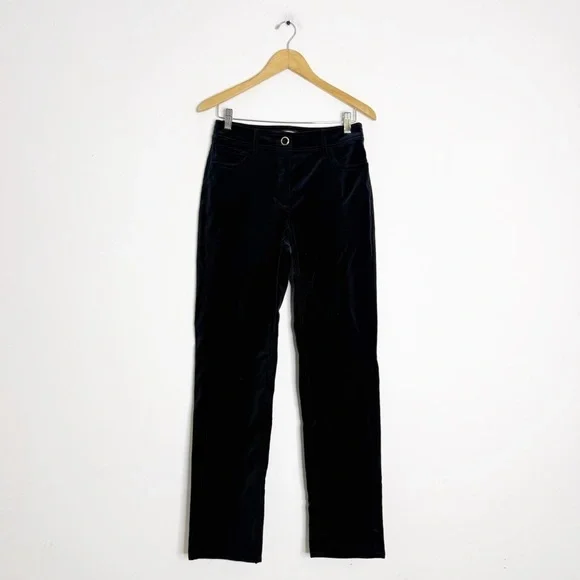 J.Crew Straight Leg Velvet Pants Black Size 6 NWT Style AQ839