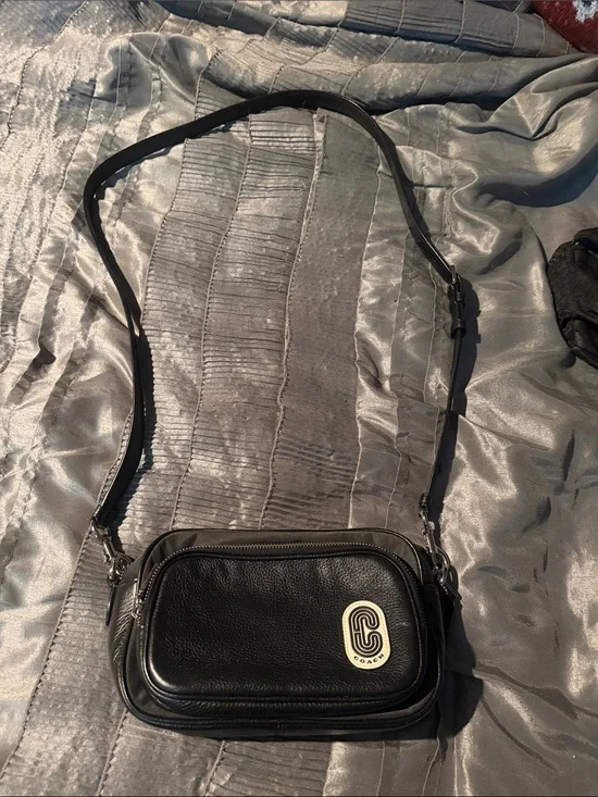 Coach Black Pebbled Leather Crossbody Bag