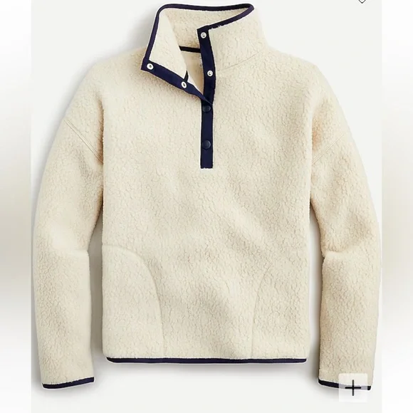 J. Crew Polartec® sherpa fleece half-snap pullover, medium