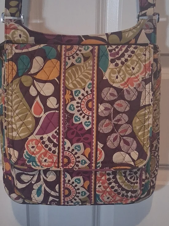 Vera Bradley Quilted Plum Floral Villager Crossbody Bag