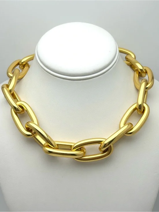 J. Crew Metallic Gold Chain Link Necklace