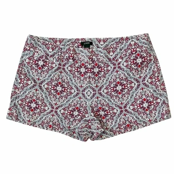 J. Crew City Fit cotton shorts paisley mandala 6