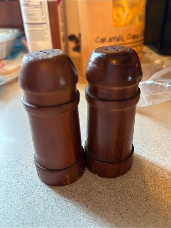 Wooden salt & pepper shakers