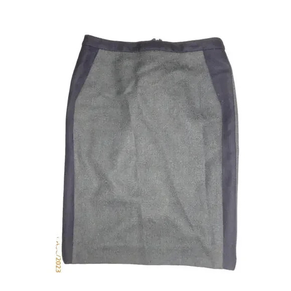 J. Crew No 2 Pencil Skirt 100% Wool Charcoal Gray Lined 30x23