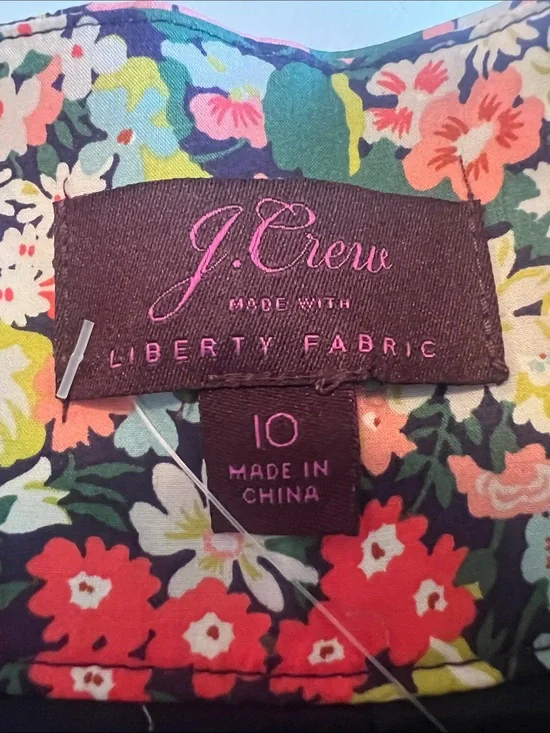J.Crew x Liberty Fabrics Floral Shorts Attached Tie Waist 10 Cottagecore Preppy