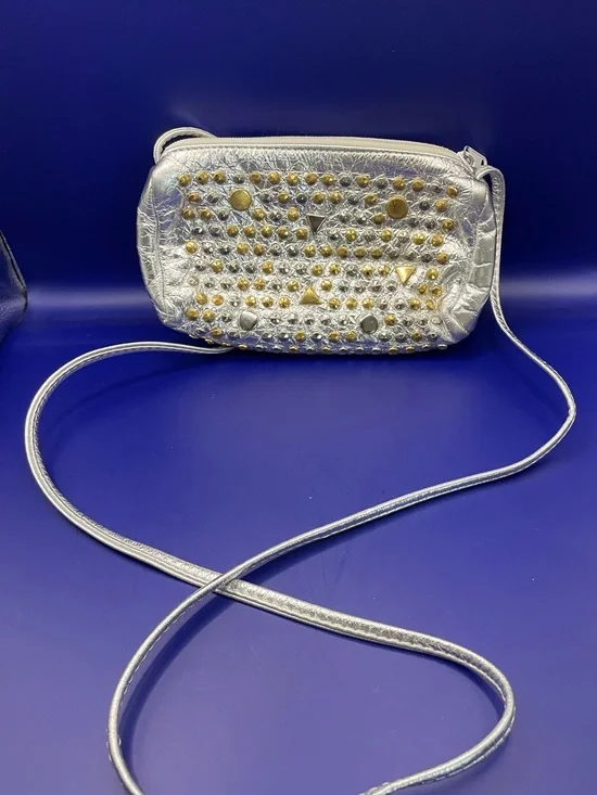 Silver Studded Crossbody Bag - Women