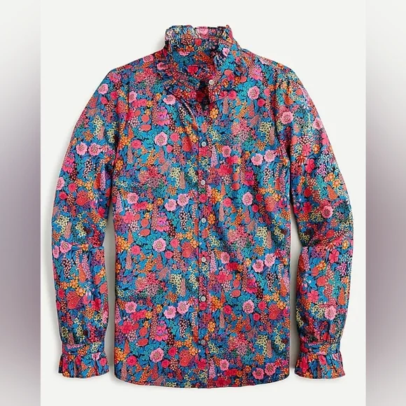 J. Crew Classic-fit boy shirt with ruffle collar in Liberty Fabric Ciara print 4