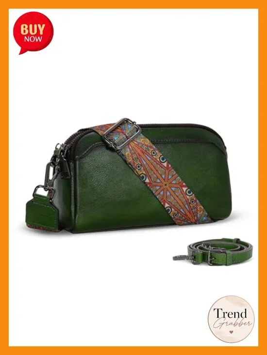 Genuine Leather Crossbody Bag with Multiple Compartments | Vintage Satchel Hobo