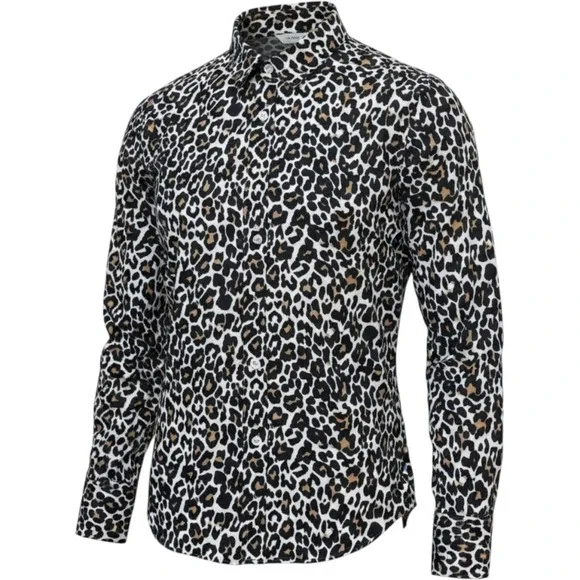 J.Crew Womens Leopard Print Slim Linen Cotton Button Down Shirt Size 4