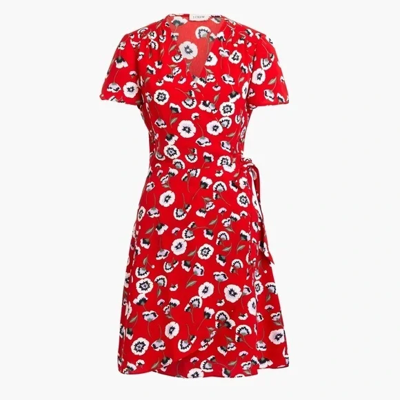 J. Crew Printed‎ wrap dress Poppy Lilac Multi Size 0