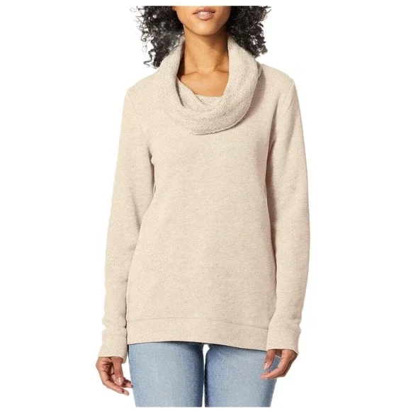 J. Crew Cowl Neck Sweater‎ Fleece Pullover Beige Size M