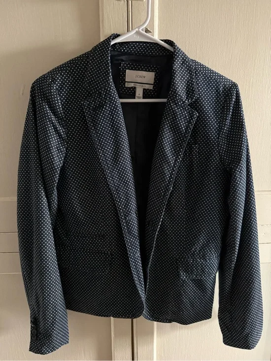 J. Crew Navy and White Polka Dot Women's Blazer