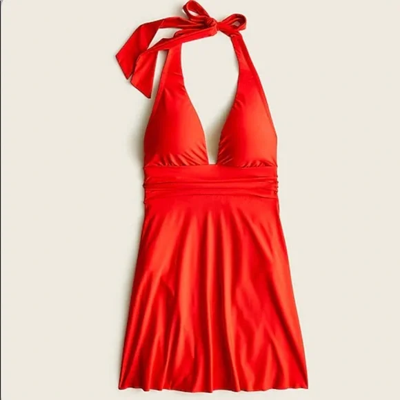 NWT J.‎ Crew Women's V-Neck Halter Swim Dress