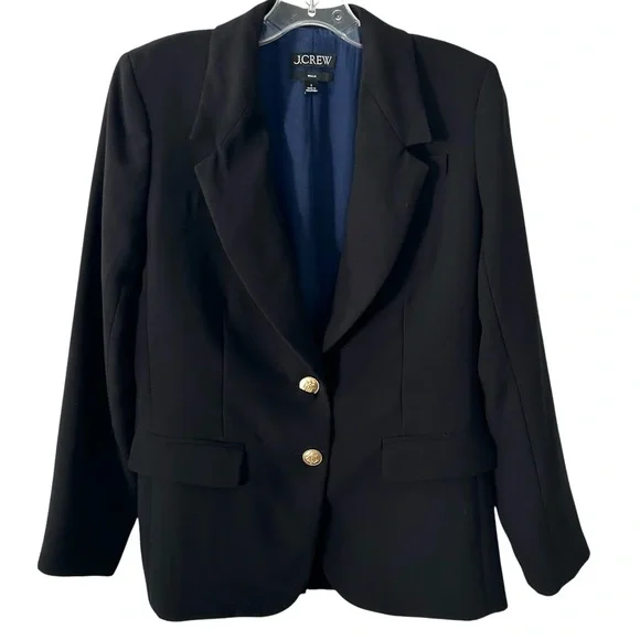 J. Crew Women's Black City Crepe Willa Blazer‎ in Size 2