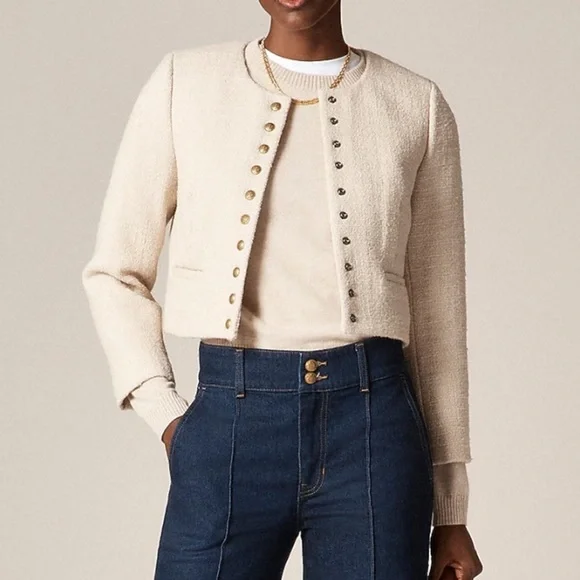 J crew natural Bridgette lady jacket in tweed