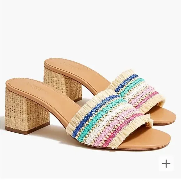 J. Crew Faux-raffia heeled sandals*