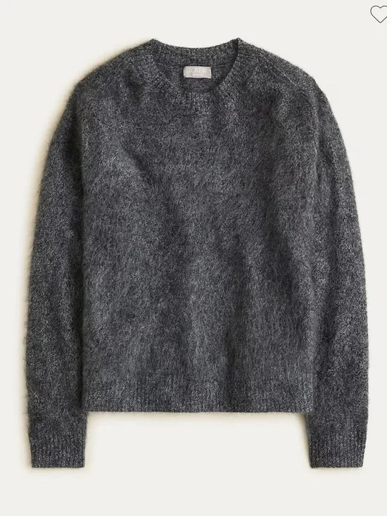 J crew Brushed cashmere marled relaxed crewneck sweater