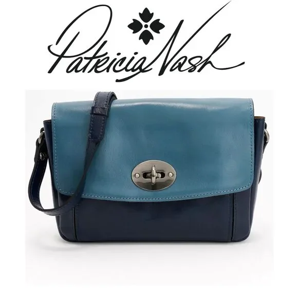 Patricia Nash Gradina Flap Leather Crossbody Mirage/Ocean