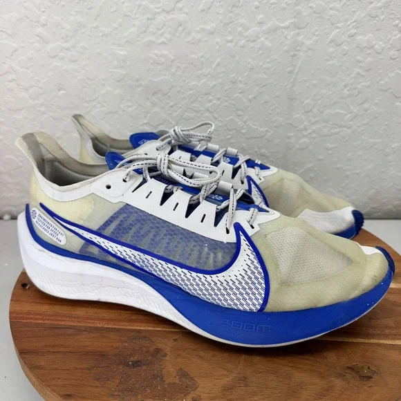 Nike Zoom Fly‎ 5 Mens Running Shoes White Blue BQ3202-100 Size 12