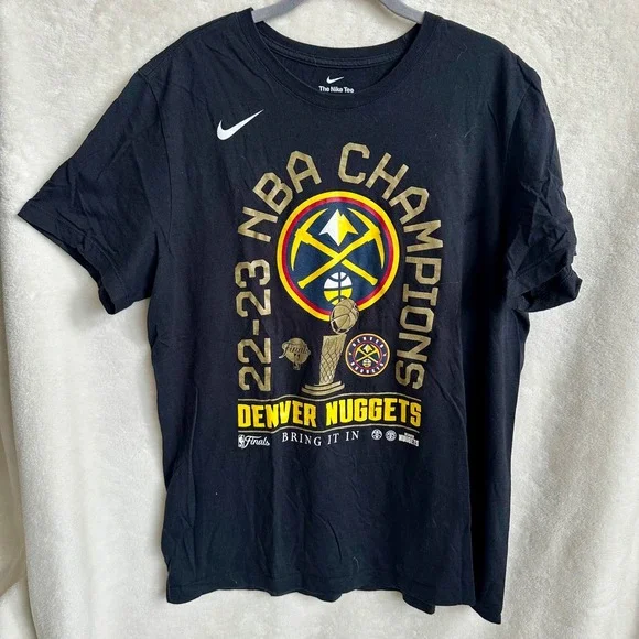 Nike Denver Nuggets 2022-23 NBA Champions Graphic Tee Black Mens Large L