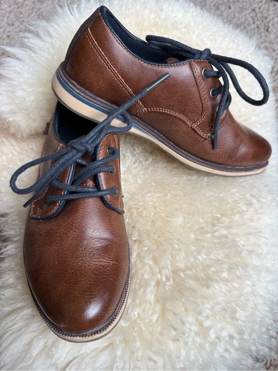 Boys Brown Dress Lace-Up Shoes
