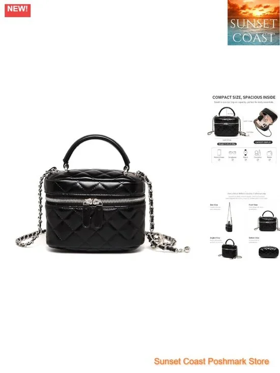 Mini Quilted Vegan Leather Crossbody Bag 3 Ways