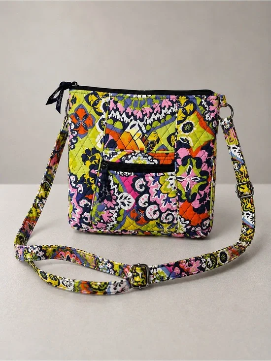 Vera Bradley Rio Crossbody Bag Hipster Retired Quilted Cotton Bohemian