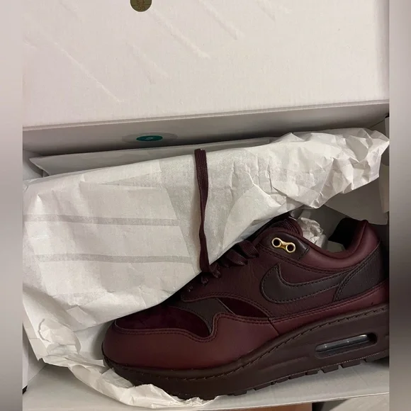 Nike Men's Maroon/Burgundy Leather Air Max Sneaker