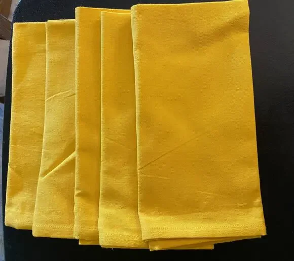 Set of 10 DII Daffodil Yellow 100% Cotton Cloth Dinner Napkins 20
