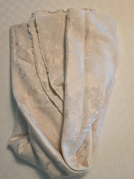 Ivory Damask Fabric Round Tablecloth 72 Inches In Diameter