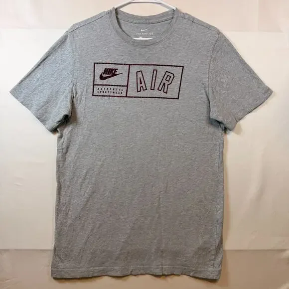 Nike Sportswear Air Graphic T Shirt Men's Gray Short Sleeve Size Medium