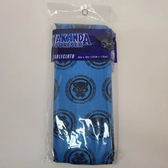 Marvel Black Panther Wakanda Forever‎ Tablecloth 52x70in Blue Black New Party