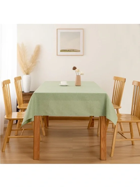 NEW Faux Linen Rectangle Tablecloth - Wrinkle and Stain Resistant Washable