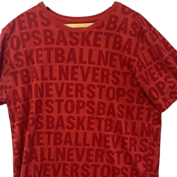 Nike Dri-Fit Mens Basketball Never Stops , T-Shirt Red  Graphic Size XL AOP‎