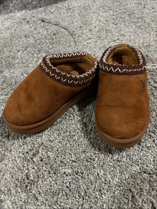Hurley Kids Chestnut Brown Slip-On Faux-Fur Lined clogs