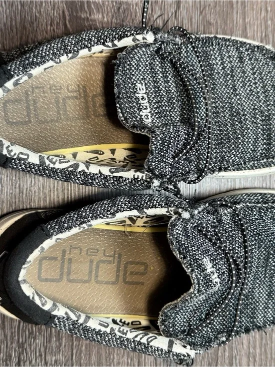 Hey Dude Knit Slip-On Shoes in Black and White Pattern