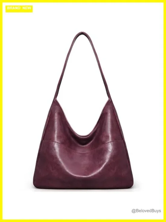 Slouchy Hobo Bag Vegan Leather Shoulder Tote Handbag