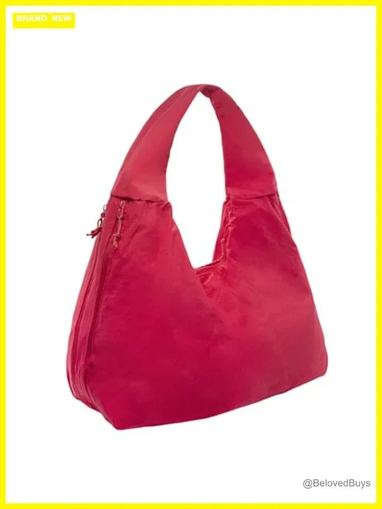 Slouchy Nylon Hobo Tote Bag Lightweight Crescent Shoulder Bag for Travel
