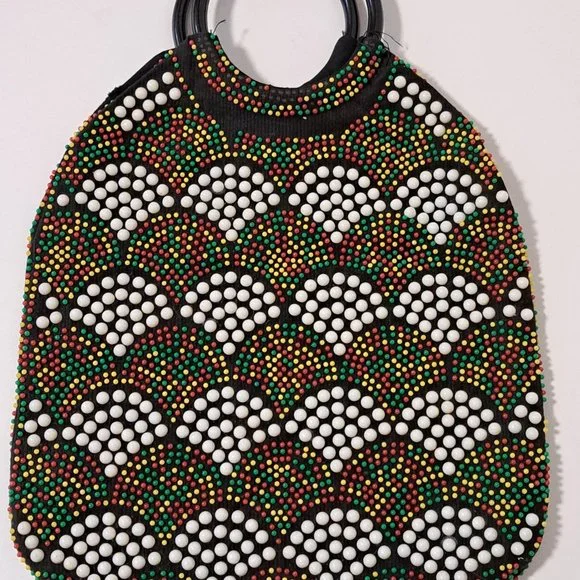Vintage Multi-Colored Beaded Hobo Bag
