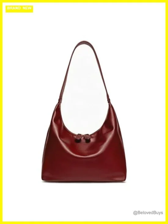 Small PU Leather Hobo Crossbody Shoulder Bag Double Zipper Tote Purse