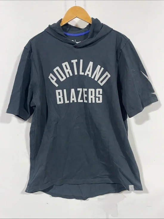 Nike Portland Blazers Short-Sleeve Hoodie Tee - Black