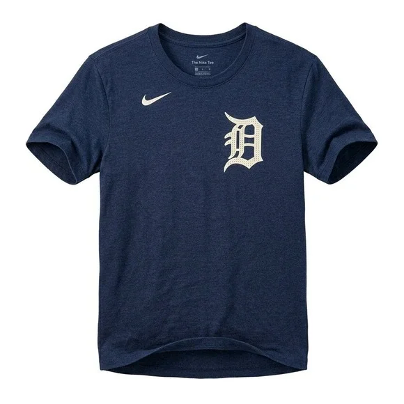 Nike Mens Detroit Tigers Kerry Carpenter #30 Navy‎ Blue Graphic T-Shirt Medium