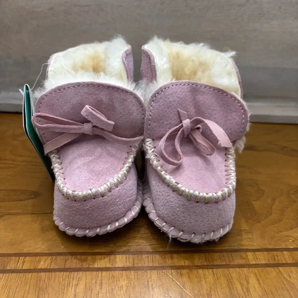 Toddler girls' LAMO Baby‎ Moc PINK Bootie Soft Wool Lining Moccasins Sz xl(5)