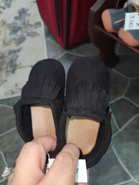 Unbranded Kids Black Suede Moccasin Loafers