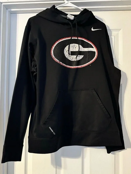 Nike Therma Fit Pullover Hoodie Georgia Bulldogs Size Medium Black G Logo