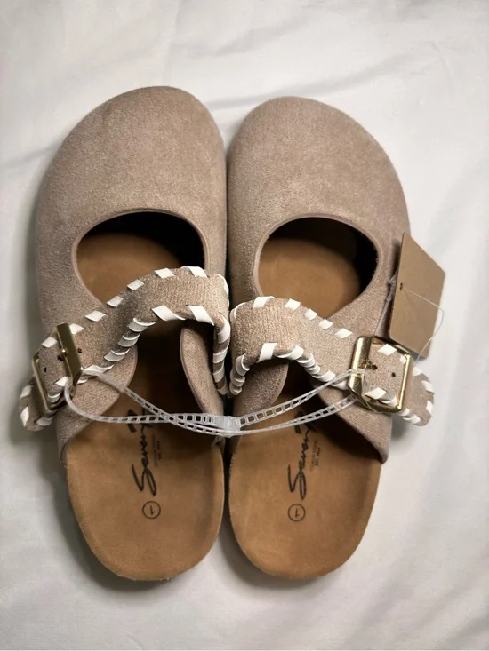 Seven Kids Taupe Suede Buckle Slip On Clogs Size 1 - New